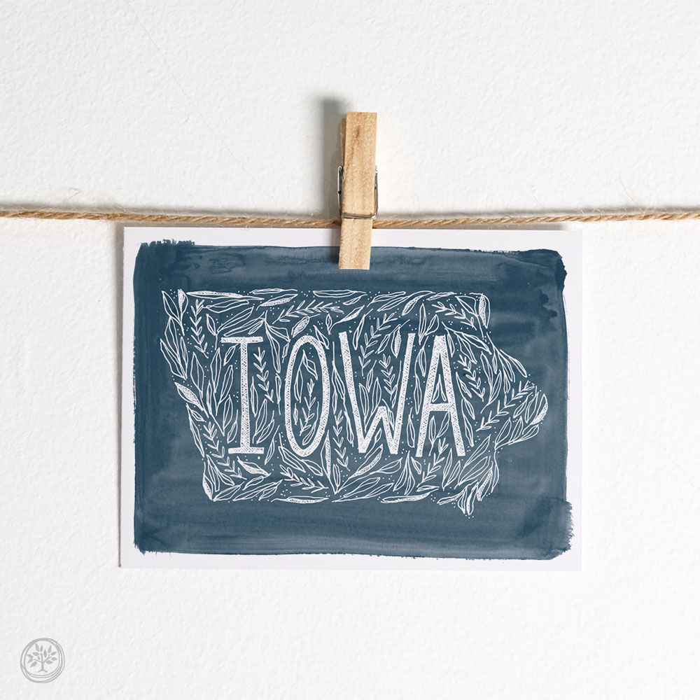 Iowa Floral Note Cards